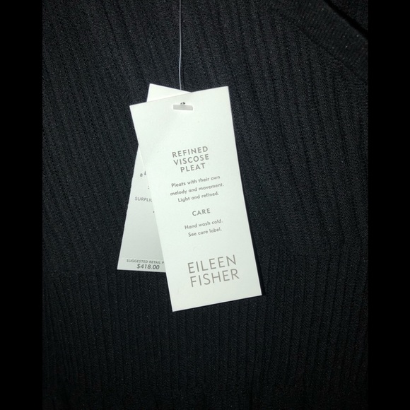 NWT Eileen Fisher Refined Viscose Pleated Dress - Picture 3 of 7